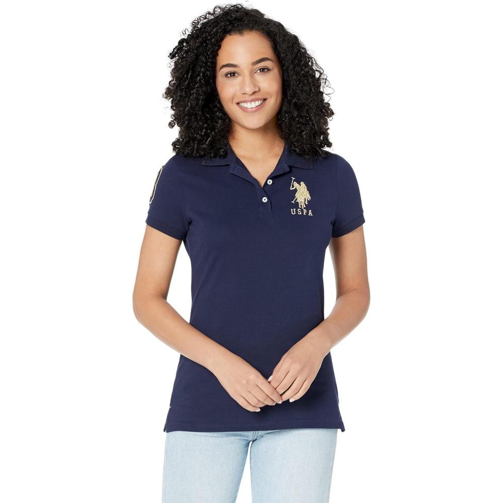image:imageMetallic Print Polo Shirt by US Polo AssnNavy