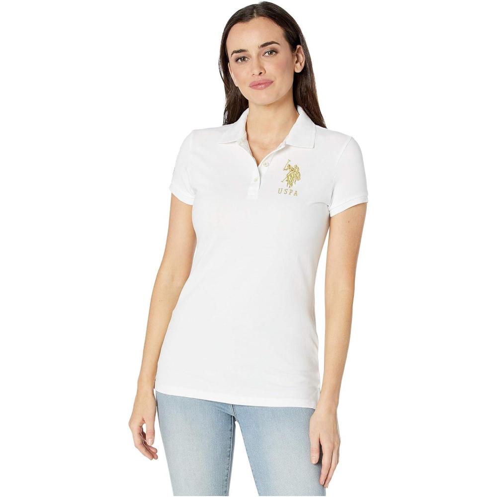 image:imageMetallic Print Polo Shirt by US Polo AssnWhite