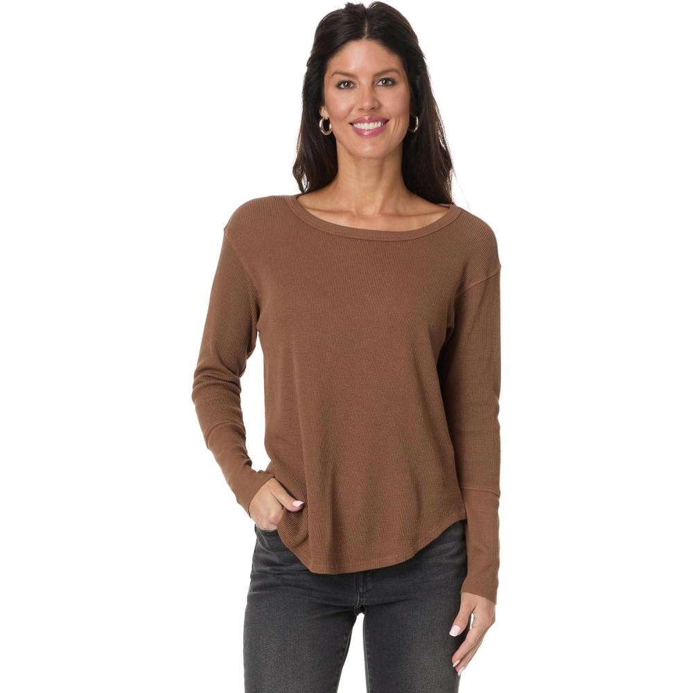 image:imageModODoc Womens Long Sleeve Oversize Top with Rib CuffsMaplewood