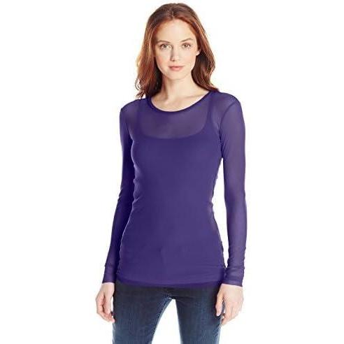 image:imageOnly Hearts Womens Tailored Tulle LongSleeve CrewNeck ShirtBlue Iris