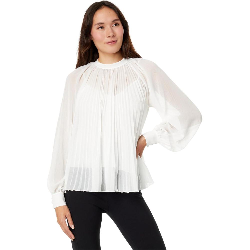 image:imageTed Baker Macenzi Embellished Pleated Neck TopIvory