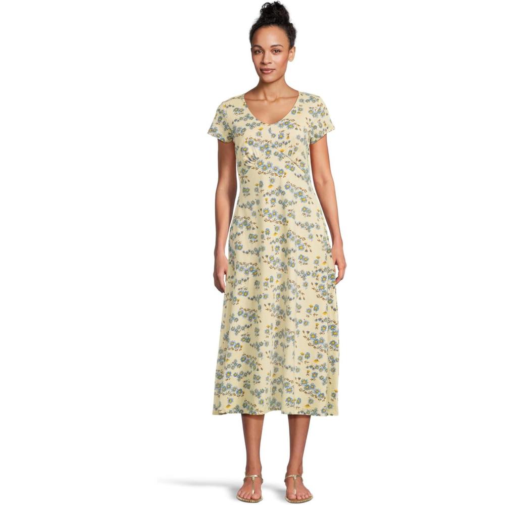 image:imageToadampCo Womens Rose Midi Short Sleeve DressBarley Daisy Print