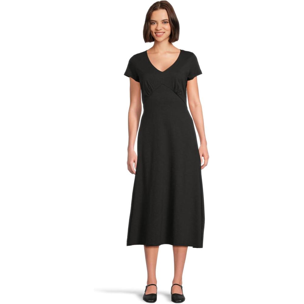 image:imageToadampCo Womens Rose Midi Short Sleeve DressBlack