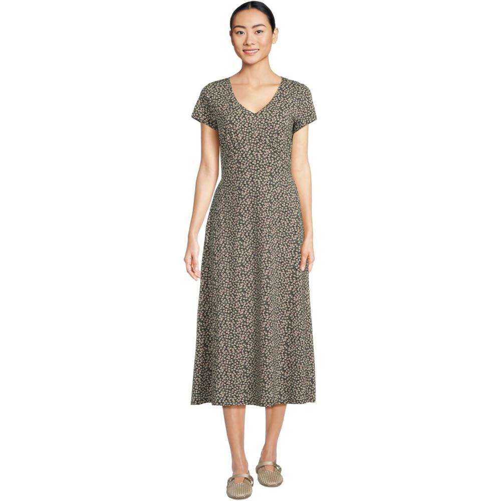 image:imageToadampCo Womens Rose Midi Short Sleeve DressSalt Ditsy Print