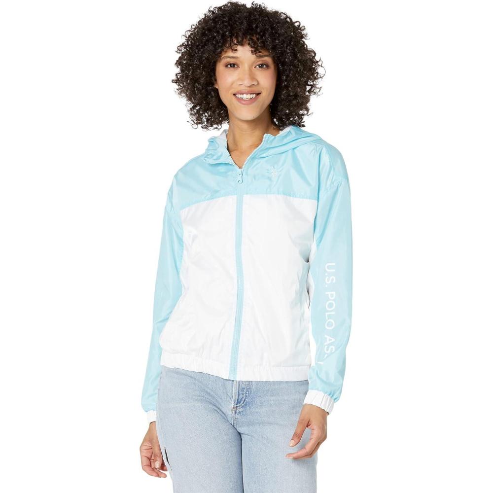 image:imageUS POLO ASSN Sleeve Logo Windbreaker Easy Turquoise LG