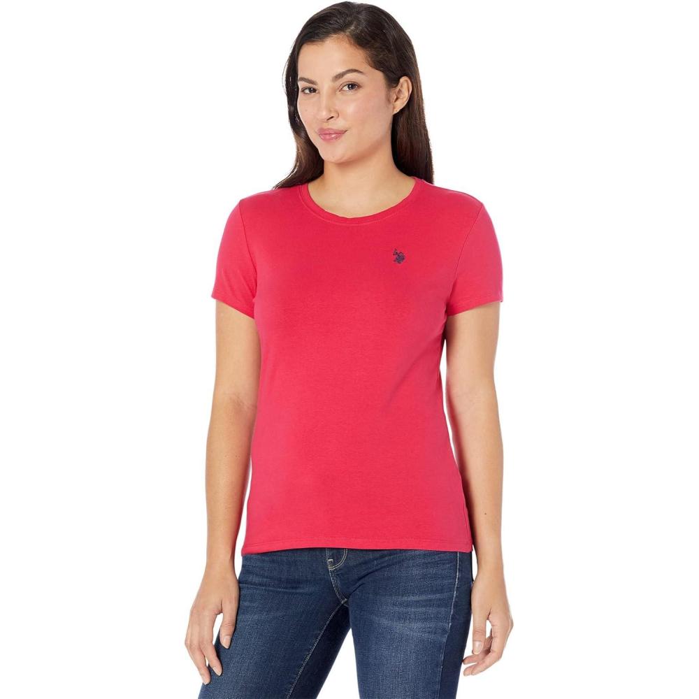 image:imageUS Polo Assn Womens Stretch Crew Neck TeeElectric Fuchsia