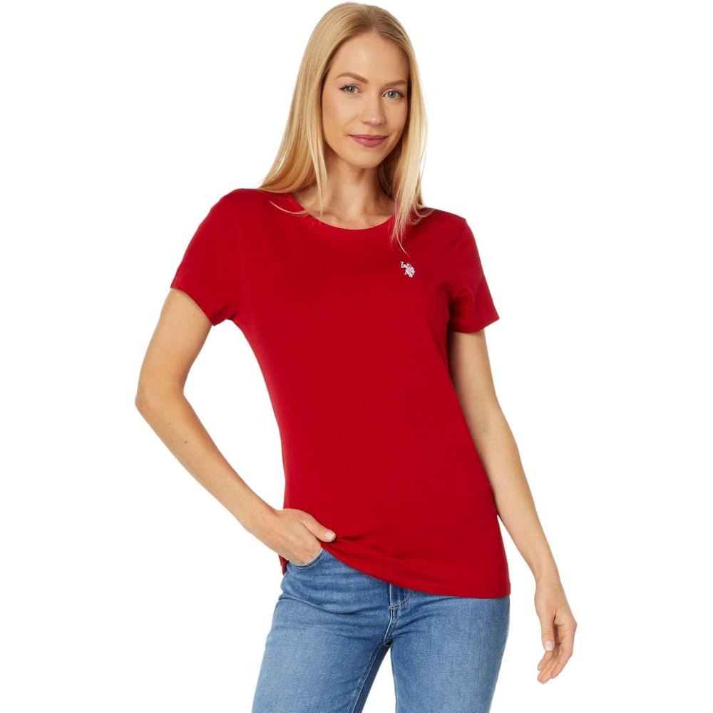 image:imageUS Polo Assn Womens Stretch Crew Neck TeeEngine Red