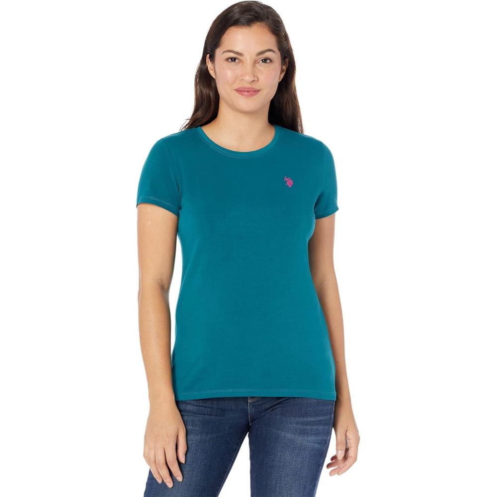 image:imageUS Polo Assn Womens Stretch Crew Neck TeeHudson Teal