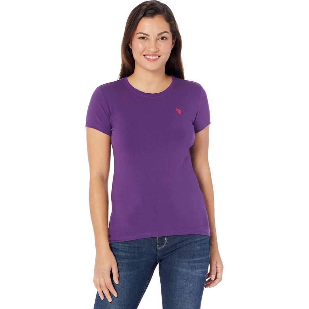 image:imageUS Polo Assn Womens Stretch Crew Neck TeeKingston Purple