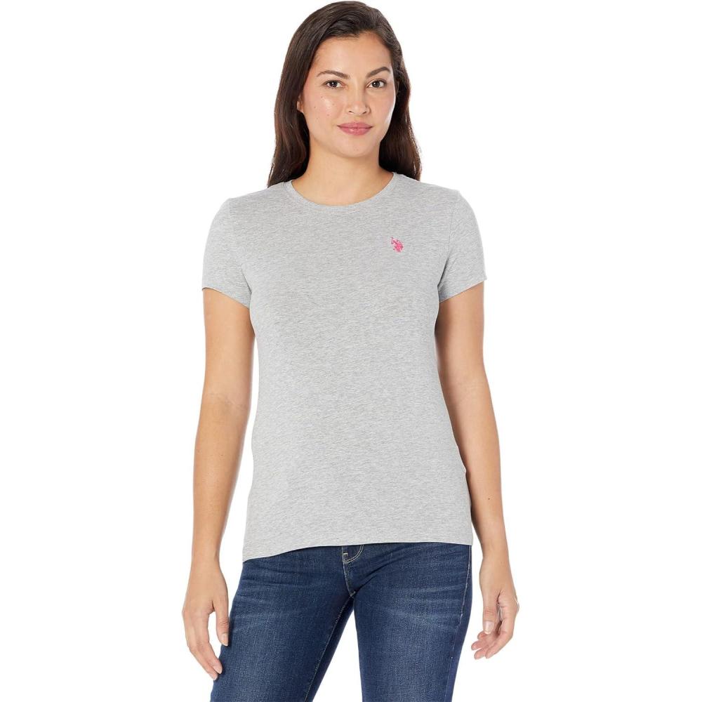 image:imageUS Polo Assn Womens Stretch Crew Neck TeeLight Grey Heather