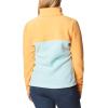 Columbia womens Benton Springs 1/2 Snap Pullover(Aqua Haze/Sunset Peach/Dusty Pink)