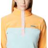 Columbia womens Benton Springs 1/2 Snap Pullover(Aqua Haze/Sunset Peach/Dusty Pink)