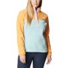 Columbia womens Benton Springs 1/2 Snap Pullover(Aqua Haze/Sunset Peach/Dusty Pink)