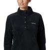 Columbia womens Benton Springs 1/2 Snap Pullover(Black)