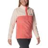 Columbia womens Benton Springs 1/2 Snap Pullover(Blush Pink/Peach Blossom)
