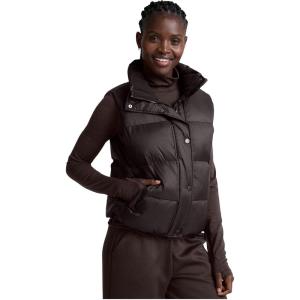 Beyond Yoga Women’s Big Cozy Puffer Vest(Dark Chocolate)