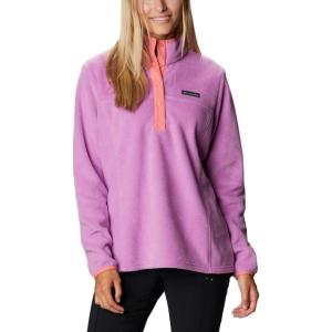 Columbia womens Benton Springs 1/2 Snap Pullover(Blossom Pink/Salmon)