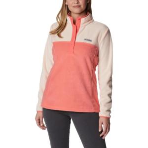 Columbia womens Benton Springs 1/2 Snap Pullover(Blush Pink/Peach Blossom)
