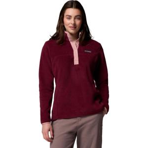 Columbia womens Benton Springs 1/2 Snap Pullover(Rich Wine/Eraser Pink)