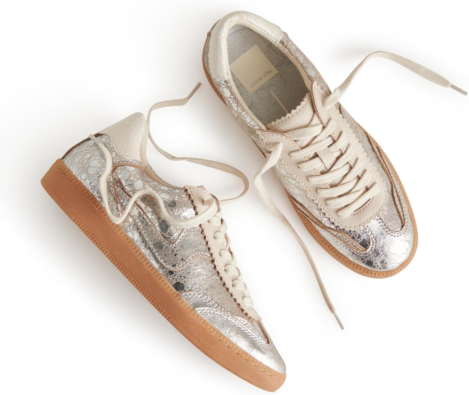 image:imageDolce Vita Womens Notice SneakerSilver Distressed Leather