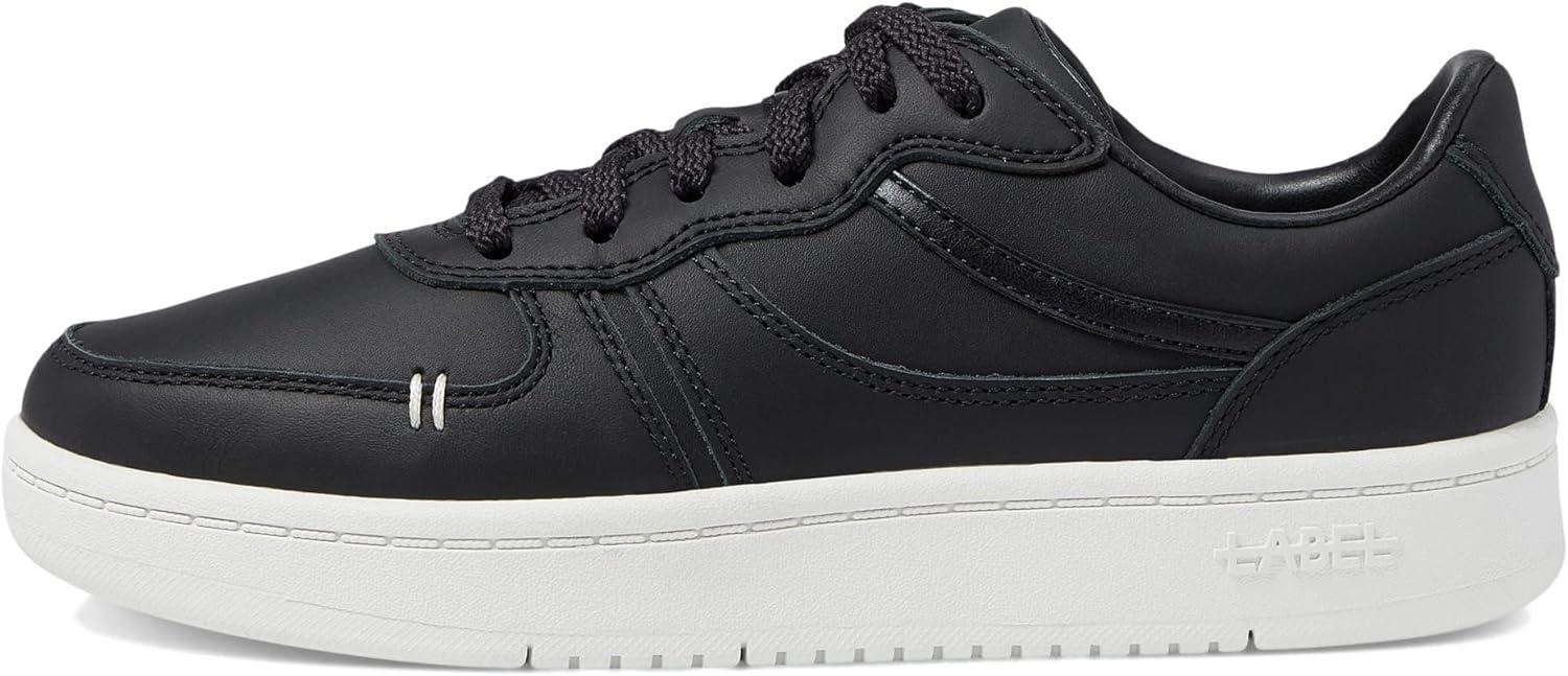 image:imageLABEL Goto Low Laceup Womens Sneakers Leather amp Textile Construction Round Toe Flat SilhouetteBlackWhite