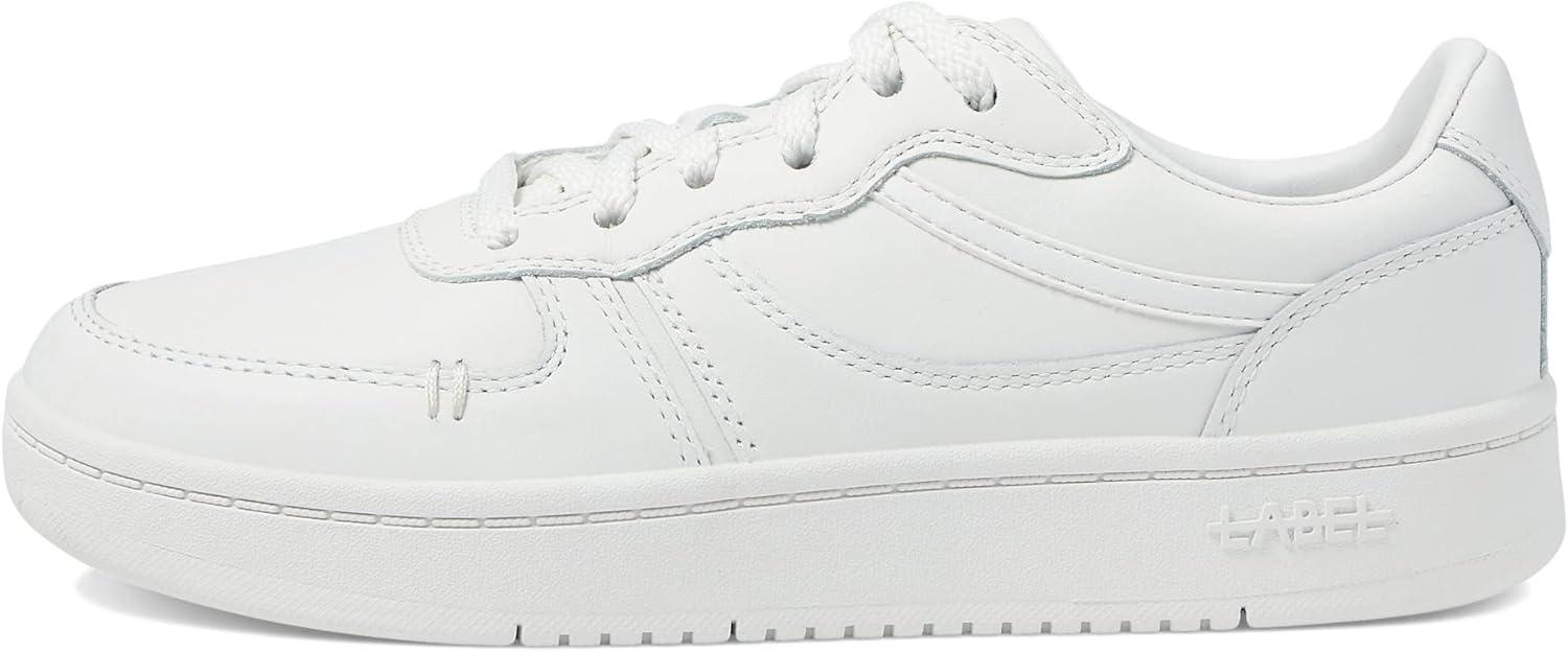 image:imageLABEL Goto Low Laceup Womens Sneakers Leather amp Textile Construction Round Toe Flat SilhouetteWhiteWhiteWhite