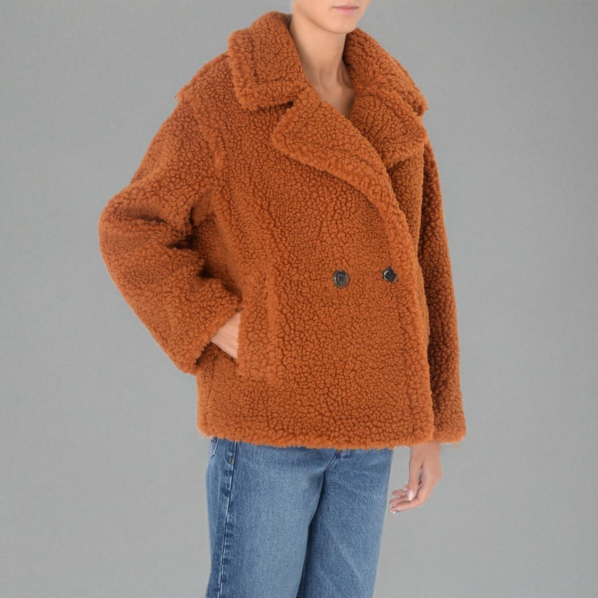 image:imageUGG Womens Gertrude Short Teddy CoatHardwood