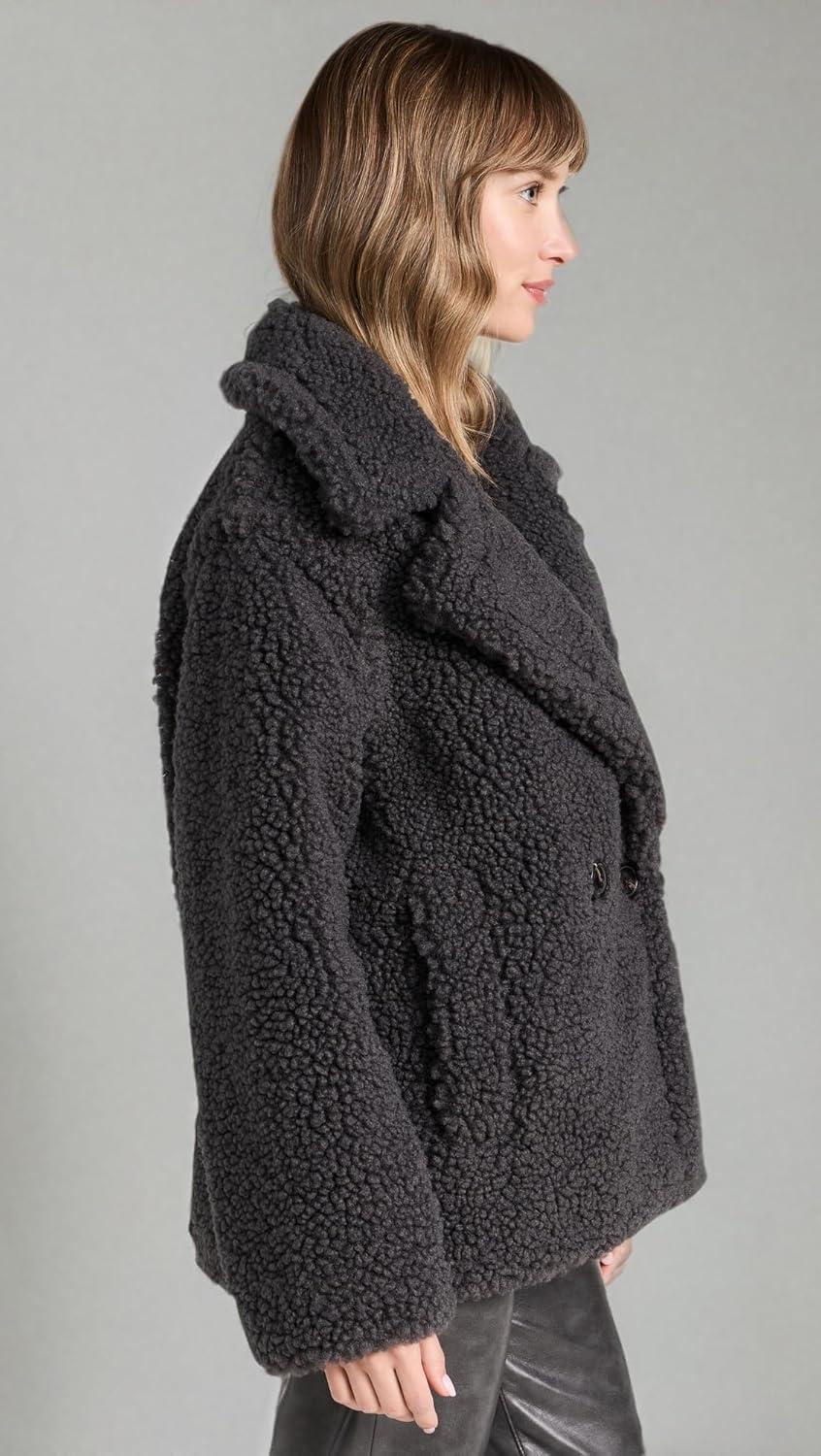 image:imageUGG Womens Gertrude Short Teddy CoatInk
