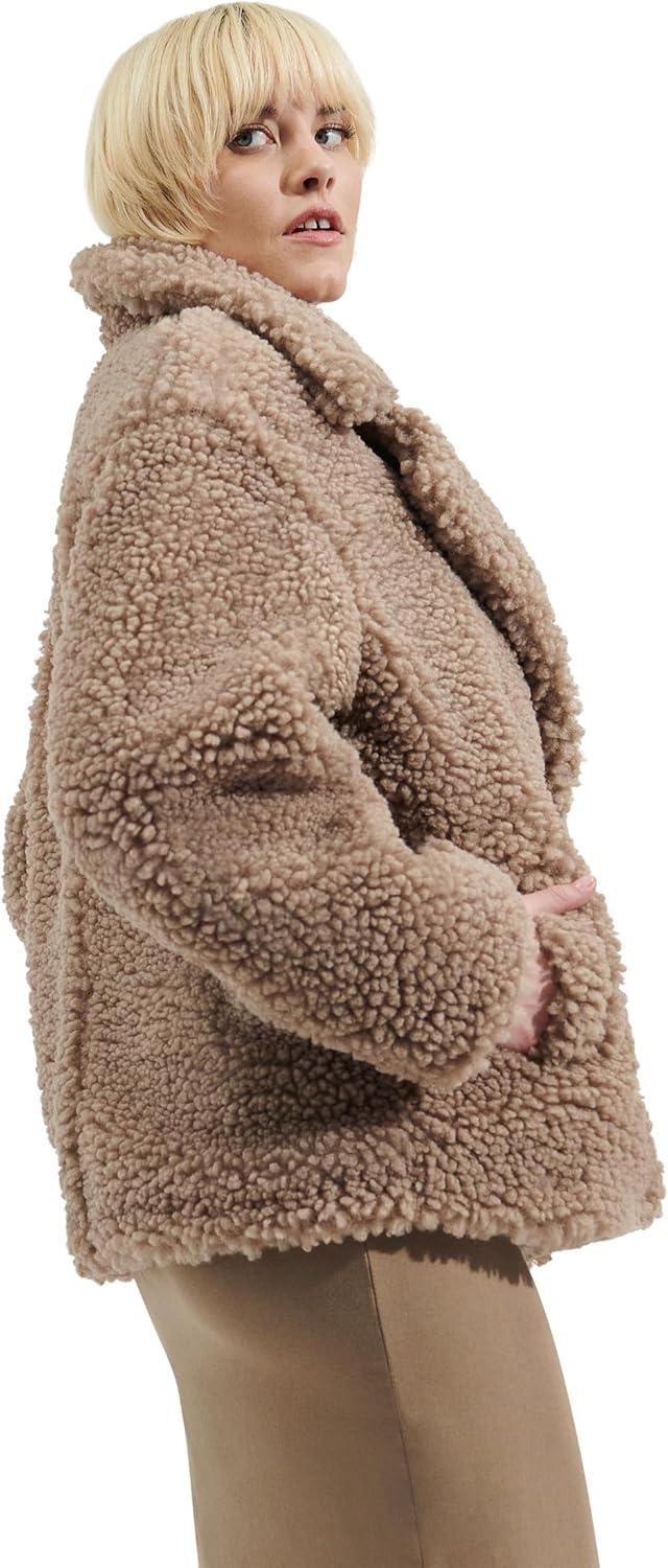 image:imageUGG Womens Gertrude Short Teddy CoatPutty