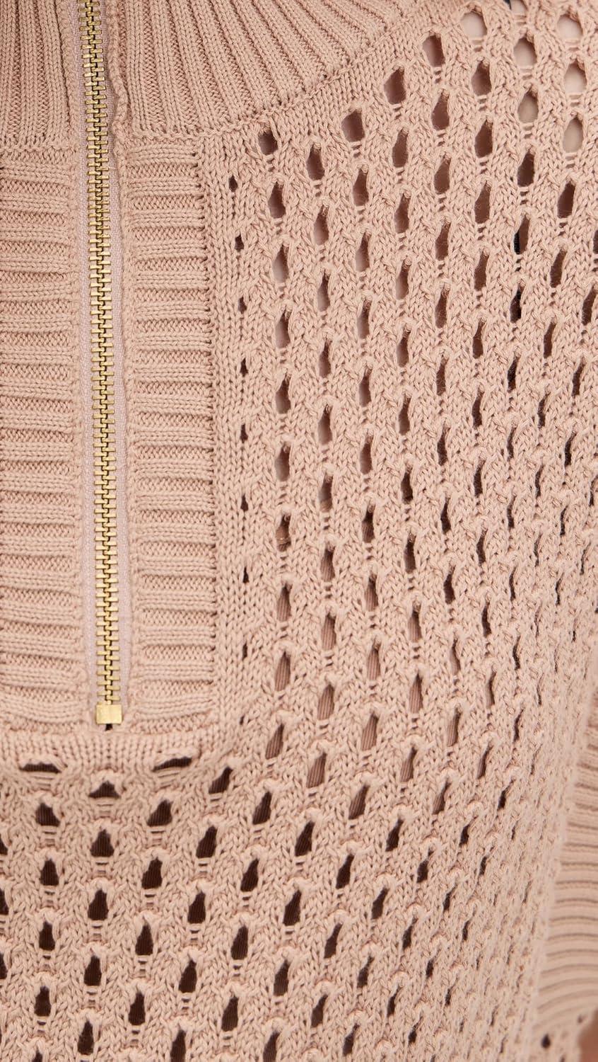 image:imageVarley Womens Gaines Half Zip Knit SweaterLight Taupe
