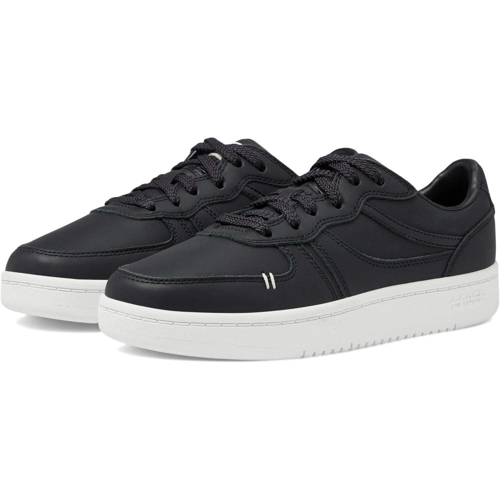 image:imageLABEL Goto Low Laceup Womens Sneakers Leather amp Textile Construction Round Toe Flat SilhouetteBlackWhite