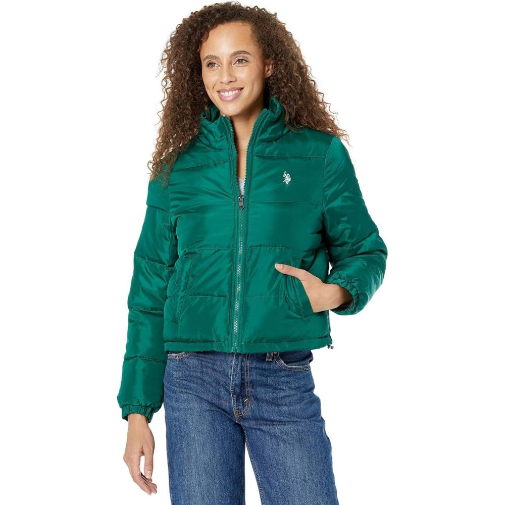 image:imageUS Polo Assn Cropped Puffer Jacket Hiking Green XL