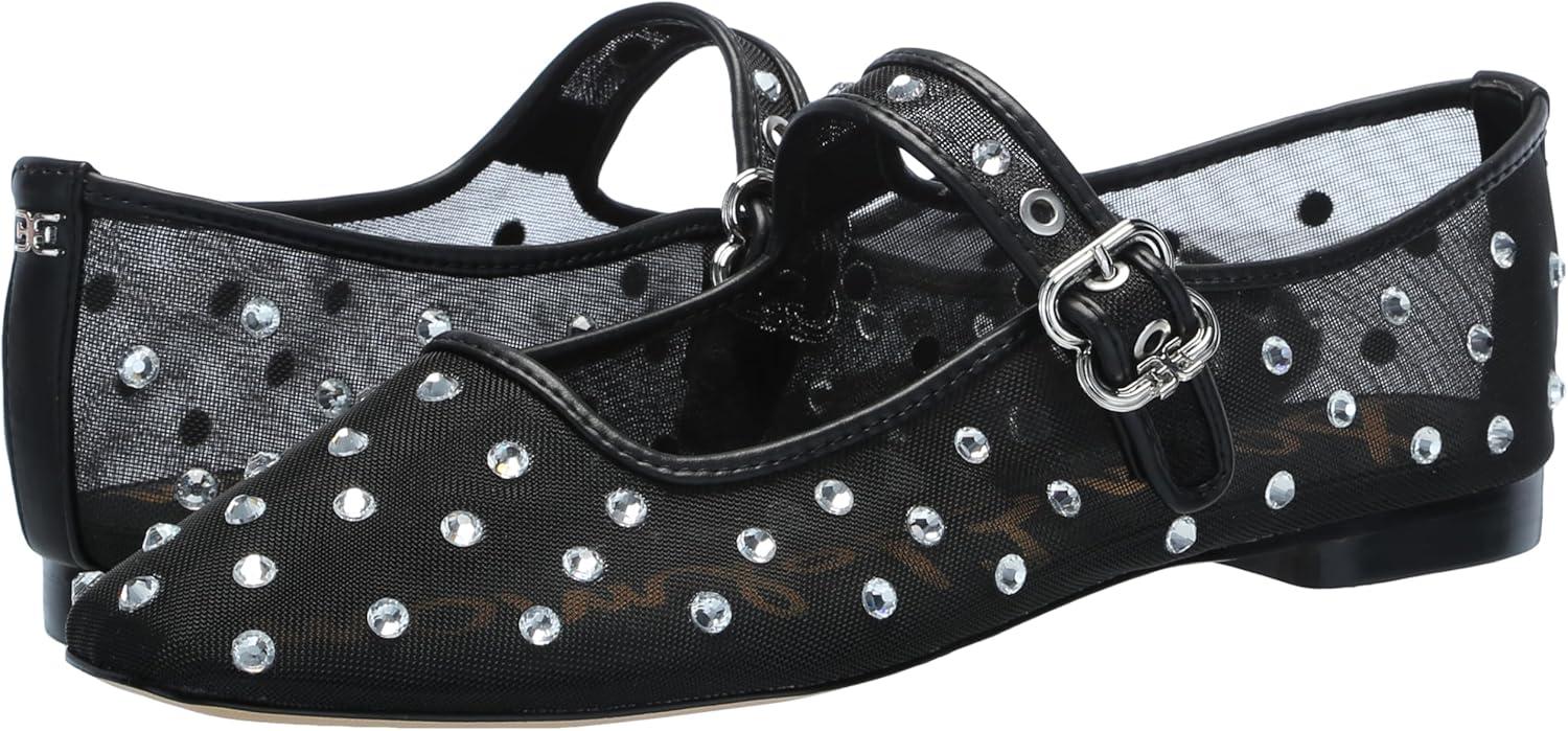 image:imageSam Edelman Womens MichaelaMary Jane FlatBlack Glitz Mesh