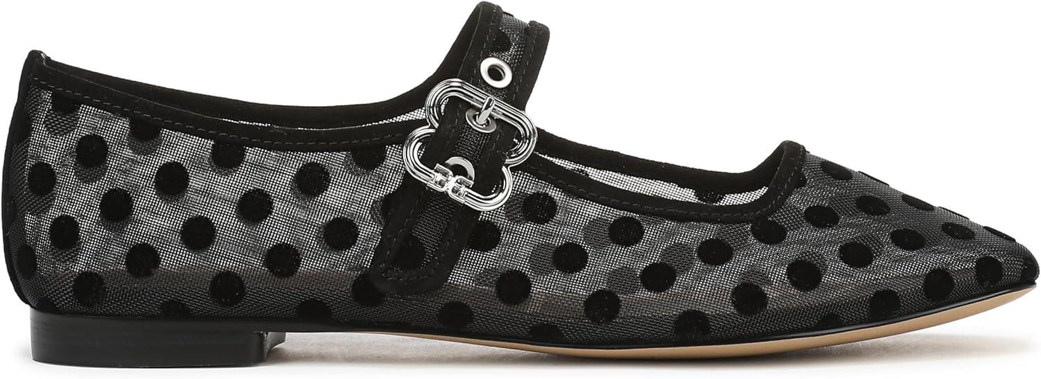 image:imageSam Edelman Womens MichaelaMary Jane FlatBlack Polka Dot Mesh