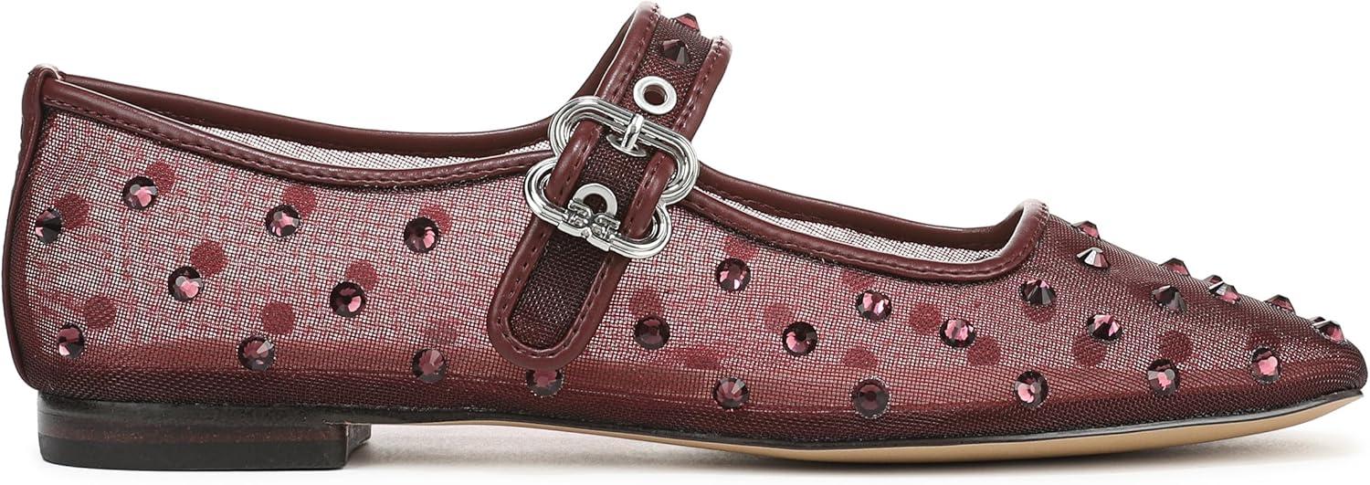 image:imageSam Edelman Womens MichaelaMary Jane FlatFrench Merlot Glitz Mesh