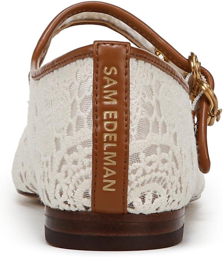 image:imageSam Edelman Womens MichaelaMary Jane FlatNatural Floral Crochet