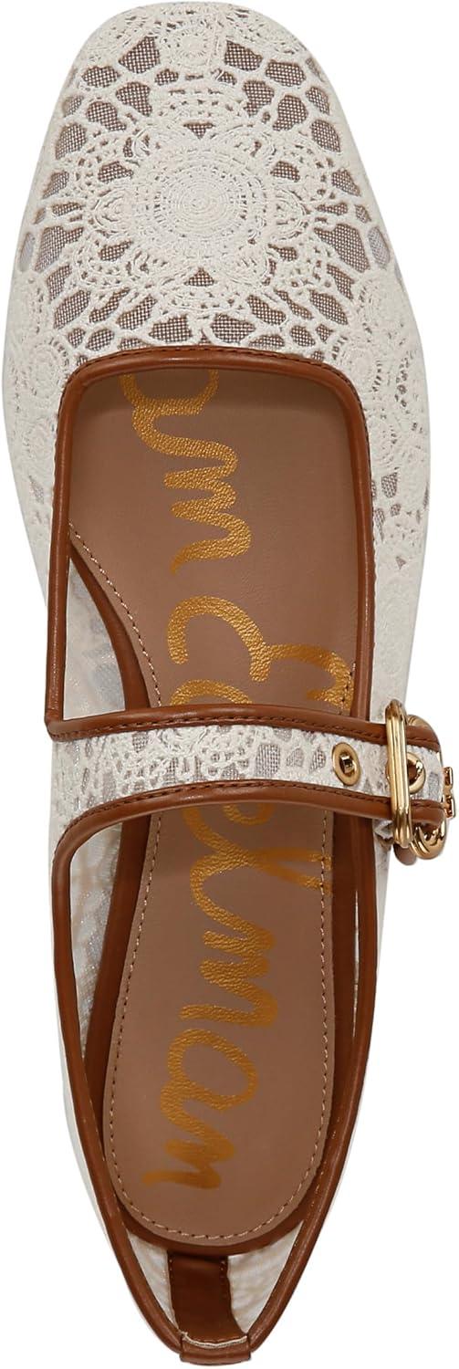 image:imageSam Edelman Womens MichaelaMary Jane FlatNatural Floral Crochet