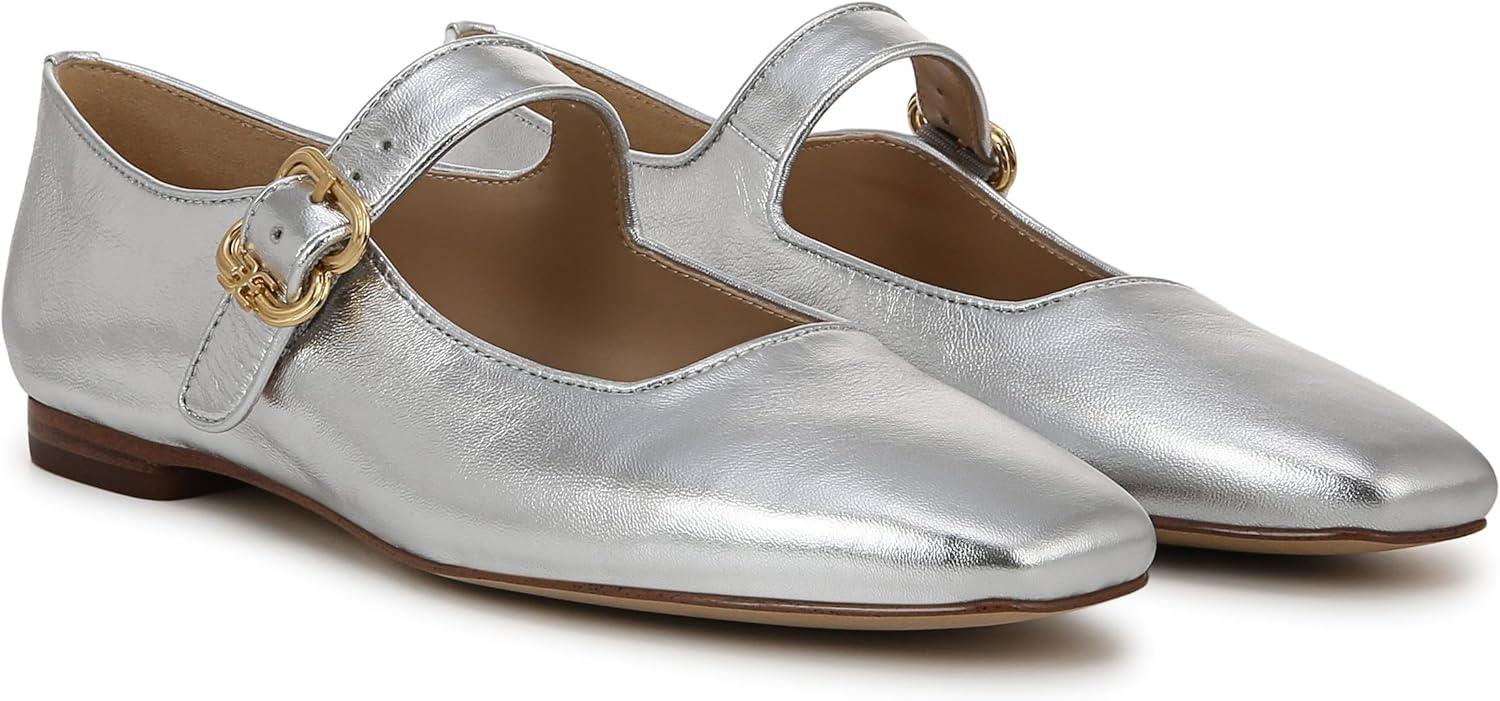 image:imageSam Edelman Womens MichaelaMary Jane FlatSoft Silver