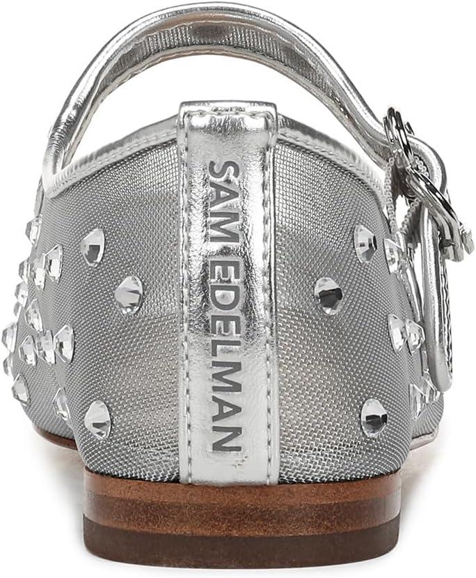 image:imageSam Edelman Womens MichaelaMary Jane FlatSoft Silver Glitz Mesh