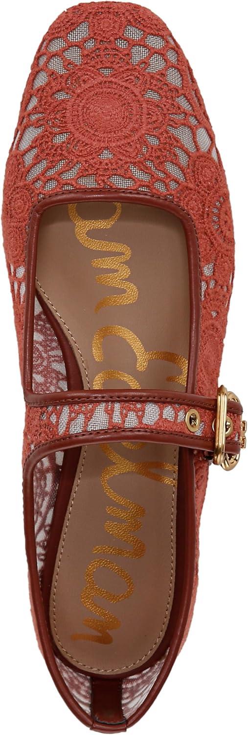 image:imageSam Edelman Womens MichaelaMary Jane FlatWarm Sienna Floral Crochet