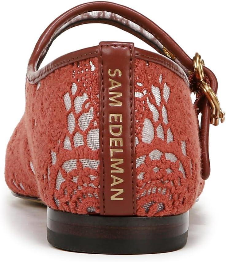 image:imageSam Edelman Womens MichaelaMary Jane FlatWarm Sienna Floral Crochet