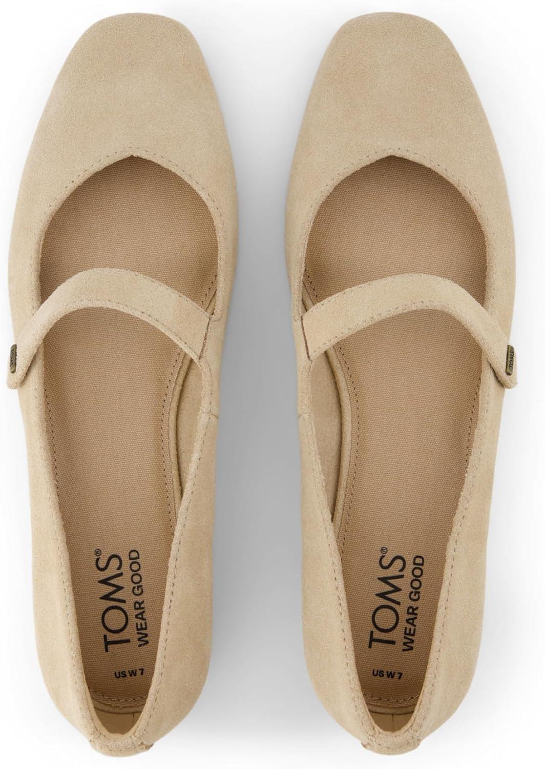 image:imageTOMS Womens Bianca Mary Jane Ballet Flats Casual BlackOatmeal Suede