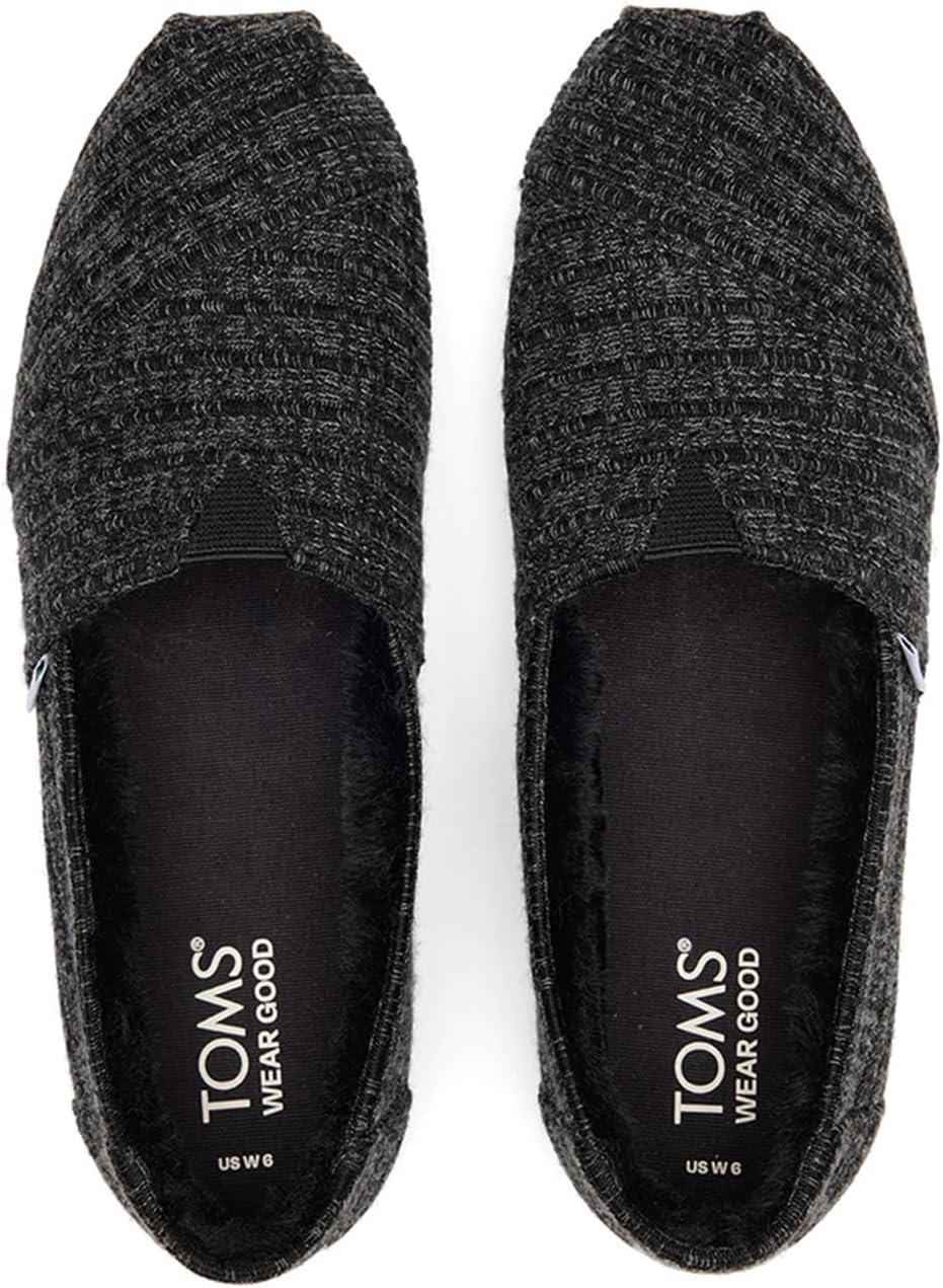 image:imageToms Womens Alpargata Cloudbound 10019691Black Rib Knit and Faux Fur
