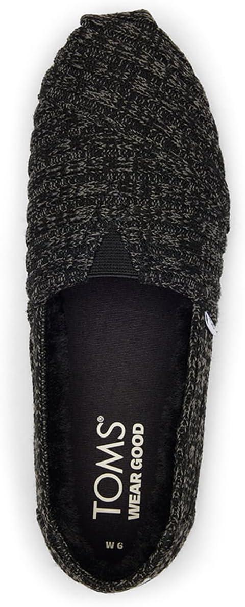 image:imageToms Womens Alpargata Cloudbound 10019691Black Rib Knit and Faux Fur