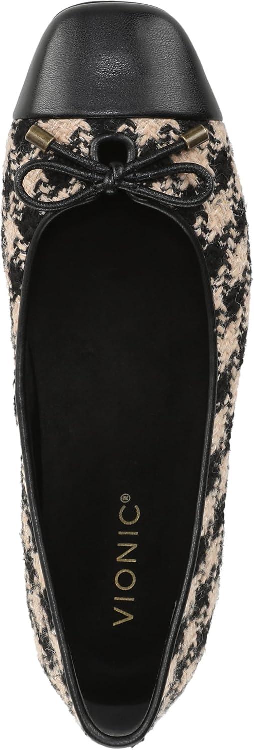 image:imageVionic Womens Klara Ballet Flat Cameo Rose LeatherBlack Cream
