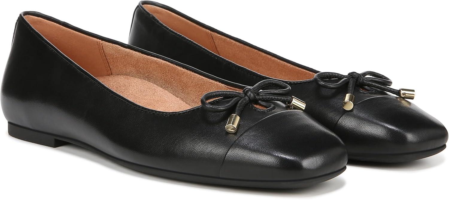image:imageVionic Womens Klara Ballet Flat Cameo Rose LeatherBlack Leather