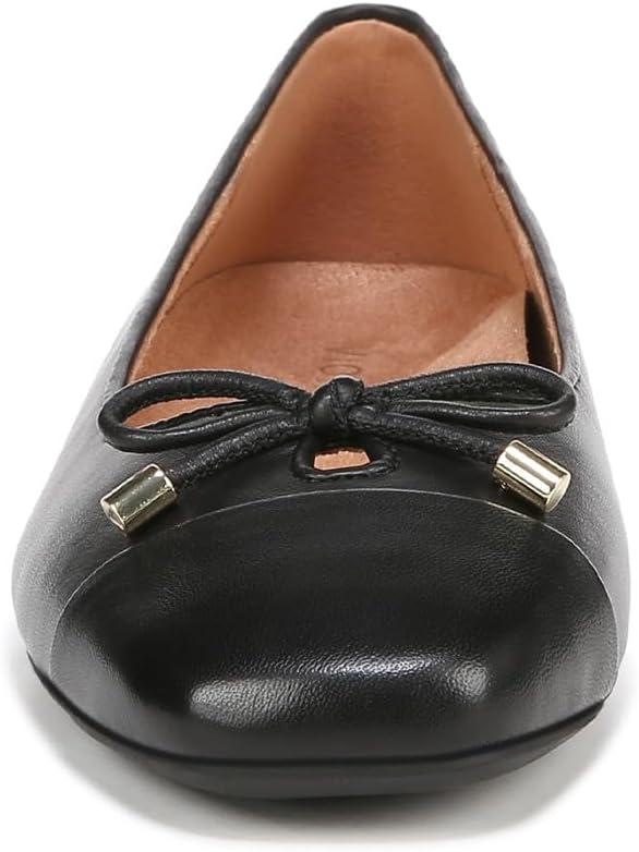 image:imageVionic Womens Klara Ballet Flat Cameo Rose LeatherBlack Nappa Leather