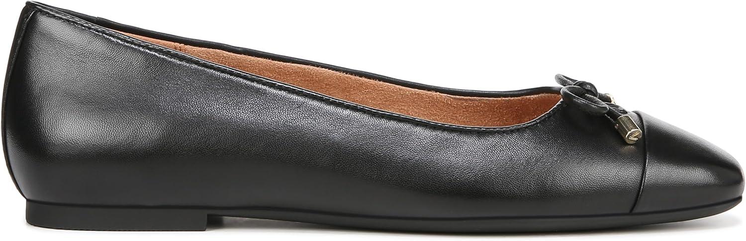 image:imageVionic Womens Klara Ballet Flat Cameo Rose LeatherBlack Nappa Leather