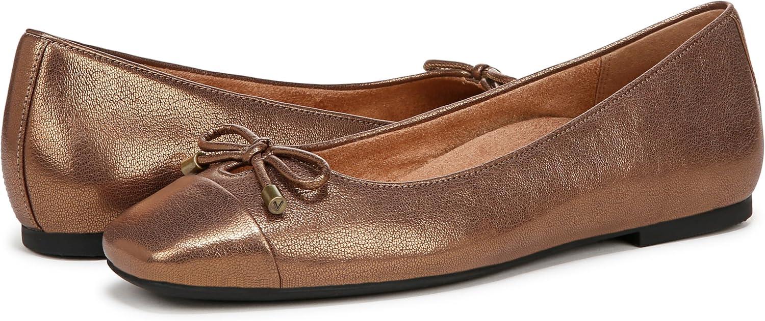 image:imageVionic Womens Klara Ballet Flat Cameo Rose LeatherBronze Leather