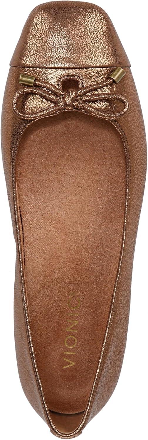 image:imageVionic Womens Klara Ballet Flat Cameo Rose LeatherBronze Leather